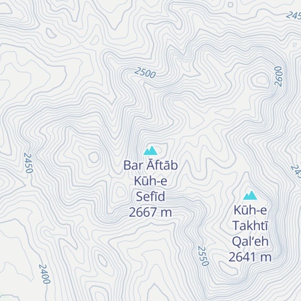 Map of Bar Āftāb Kūh-e Sefīd