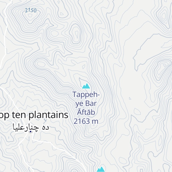 Map of Tappeh-ye Bar Āftāb