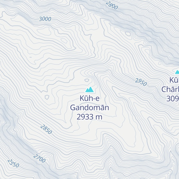 Map of Kūh-e Gandomān