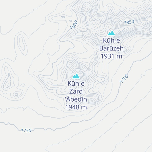 Map of Kūh-e Zard ‘Ābedīn