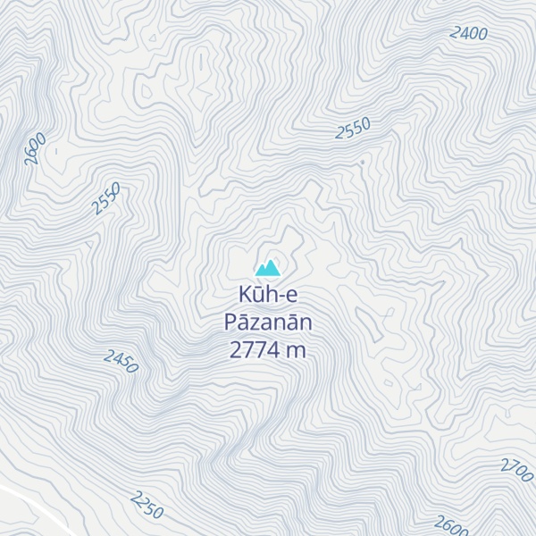 Map of Kūh-e Pāzanān