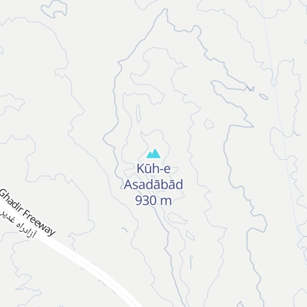 Map of Kūh-e Asadābād