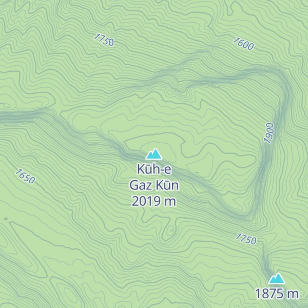 Map of Kūh-e Gaz Kūn