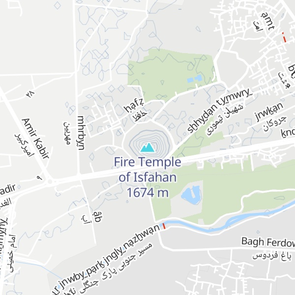 Map of Fire Temple of Isfahan