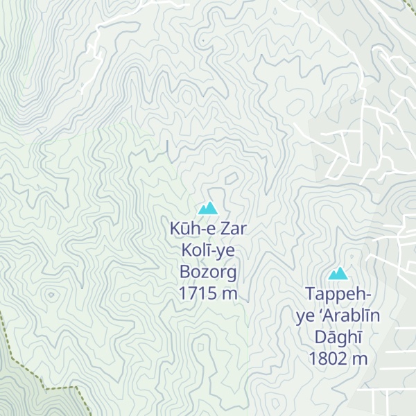 Map of Kūh-e Zar Kolī-ye Bozorg