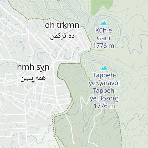 Map of Tappeh-ye Qarāvol Tappeh-ye Kūchak