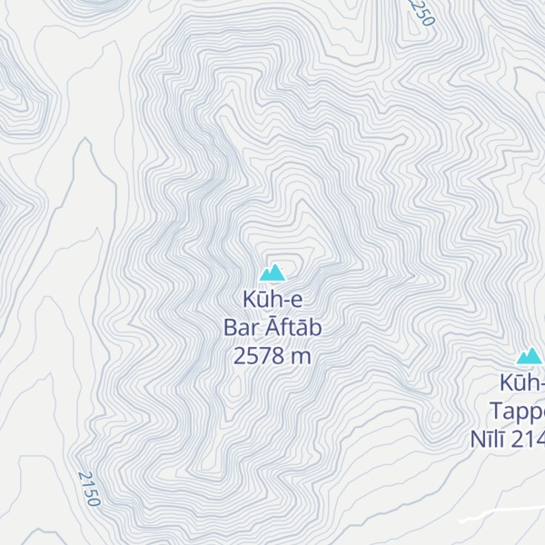Map of Kūh-e Bar Āftāb