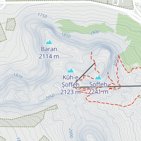 Map of Kūh-e Şoffeh