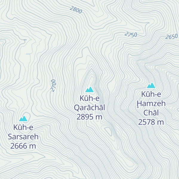 Map of Kūh-e Qarāchāl