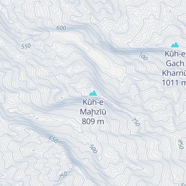 Map of Kūh-e Maḩzīū