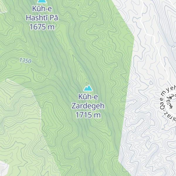 Map of Kūh-e Zardegeh