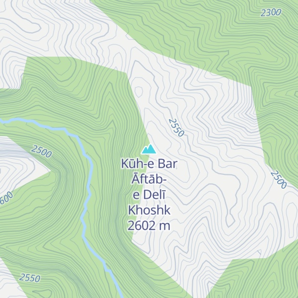 Map of Kūh-e Bar Āftāb-e Delī Khoshk