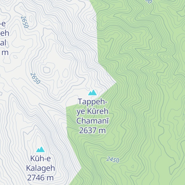 Map of Tappeh-ye Kūreh Chamanī