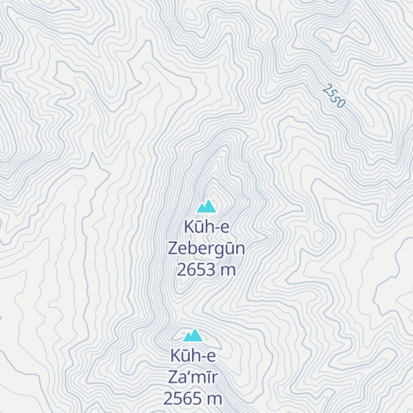 Map of Kūh-e Zebergūn