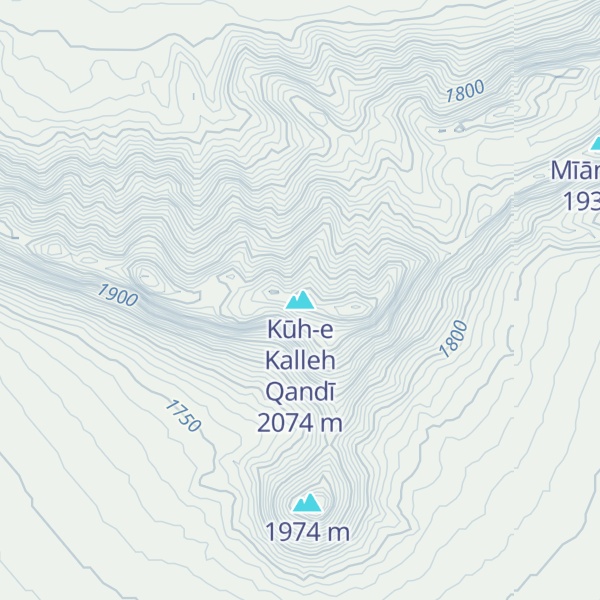 Map of Kūh-e Kalleh Qandī