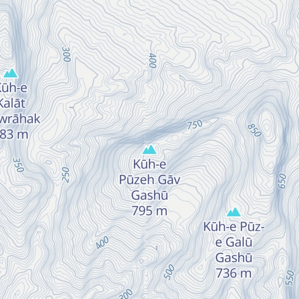 Map of Kūh-e Pūzeh Gāv Gashū