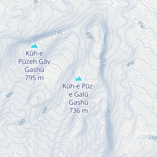 Map of Kūh-e Pūz-e Galū Gashū