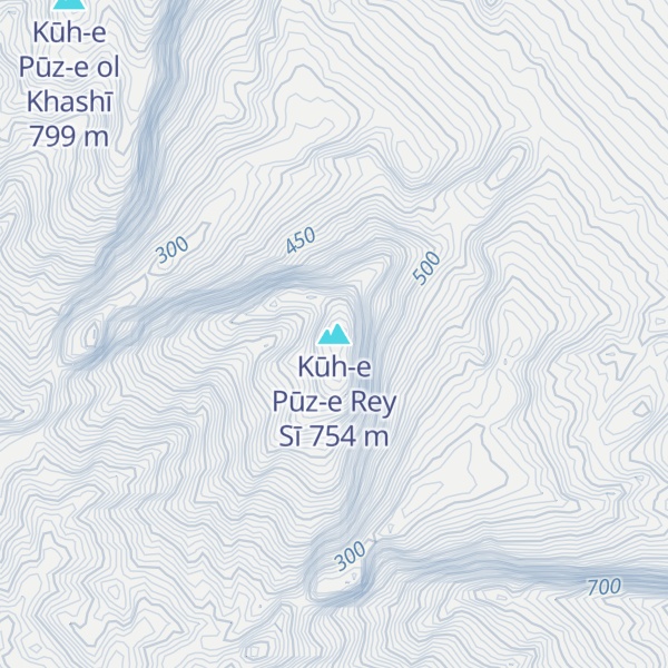 Map of Kūh-e Pūz-e Rey Sī
