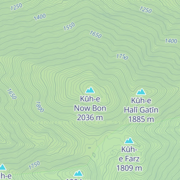 Map of Kūh-e Now Bon