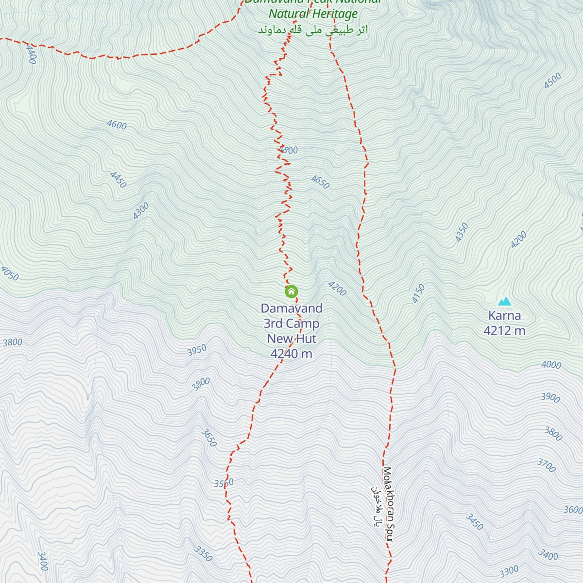 Damavand 3rd Camp New Hut map