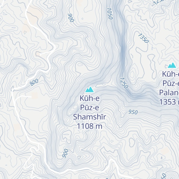 Map of Kūh-e Pūz-e Shamshīr