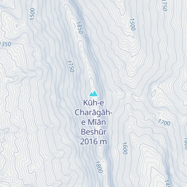 Map of Kūh-e Charāgāh-e Mīān Beshūr