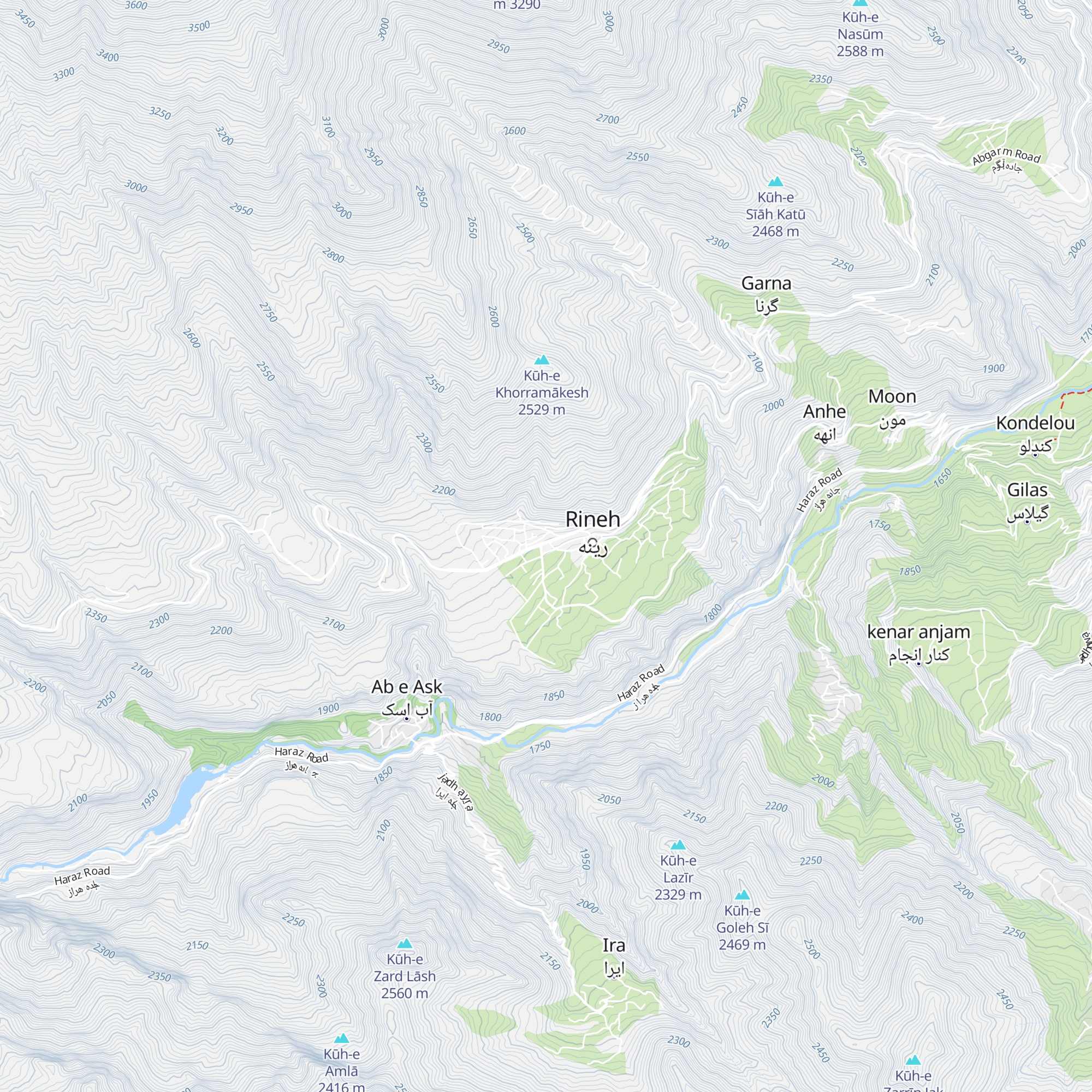 Rineh Mountainous Complex map