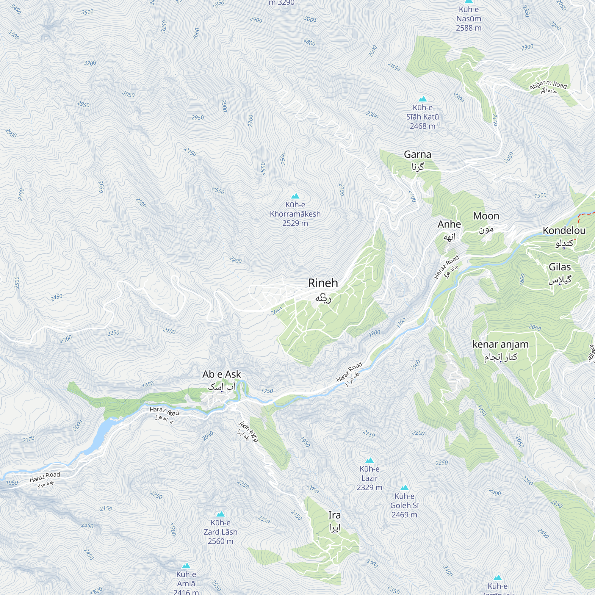 Rineh Mountainous Complex map