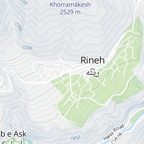 Map of Rineh Mountainous Complex