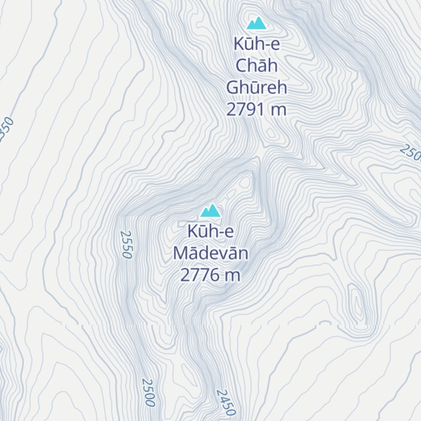 Map of Kūh-e Mādevān