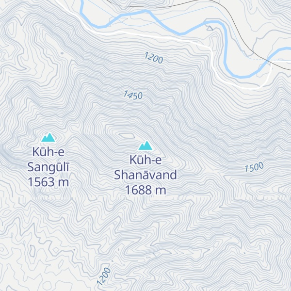 Map of Kūh-e Shanāvand