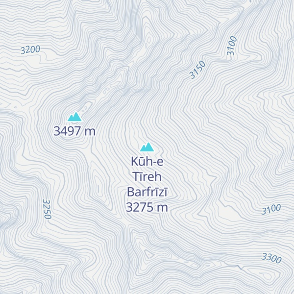 Map of Kūh-e Tīreh Barfrīzī