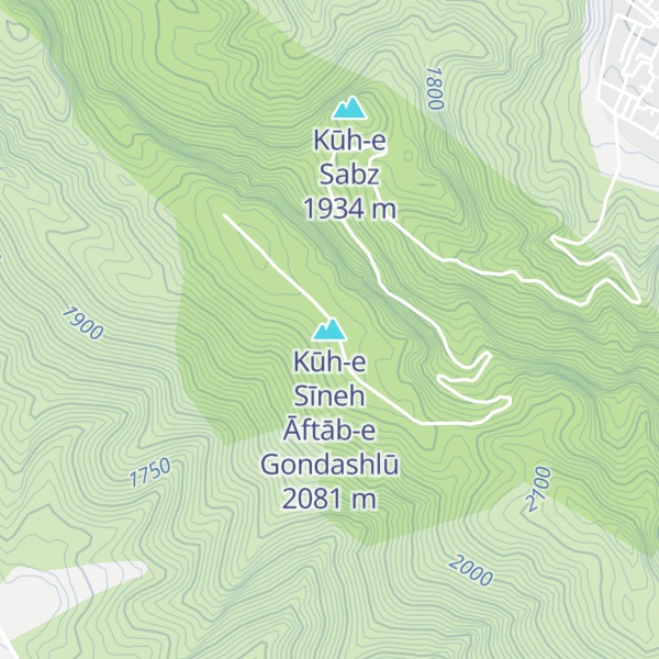 Map of Kūh-e Sīneh Āftāb-e Gondashlū