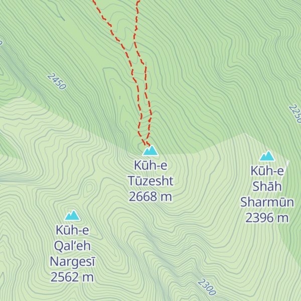 Map of Kūh-e Tūzesht
