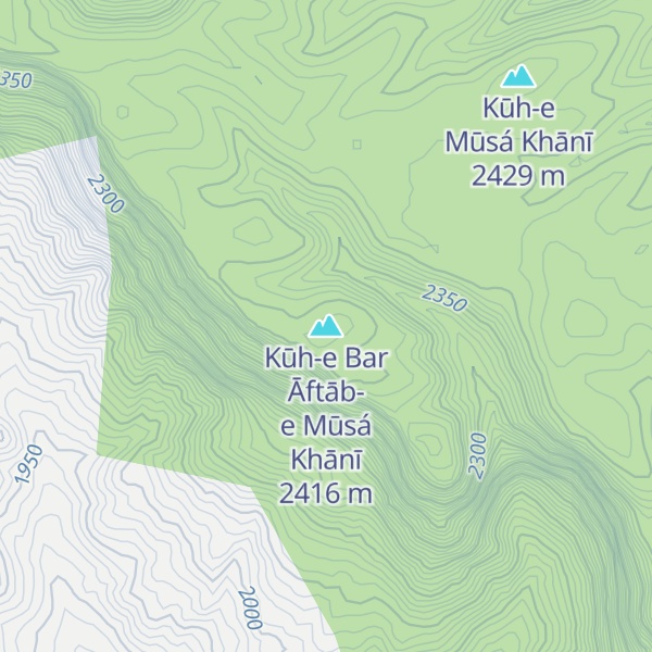Map of Kūh-e Bar Āftāb-e Mūsá Khānī