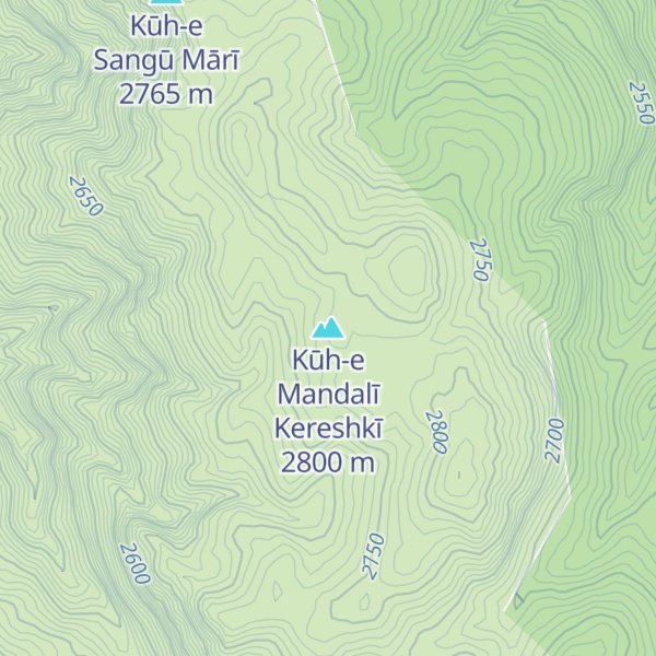Map of Kūh-e Mandalī Kereshkī