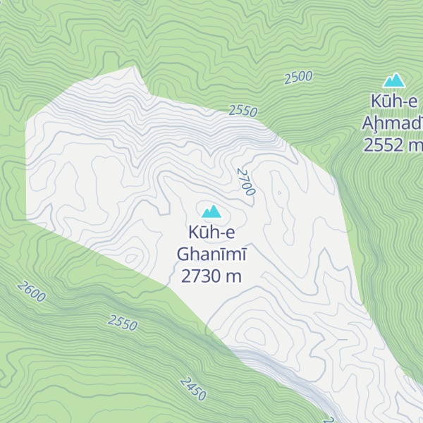 Map of Kūh-e Ghanīmī