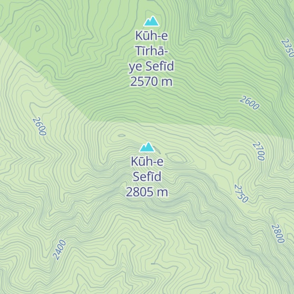 Map of Kūh-e Sefīd
