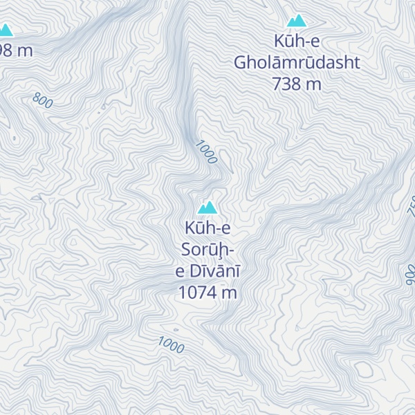 Map of Kūh-e Sorūḩ-e Dīvānī