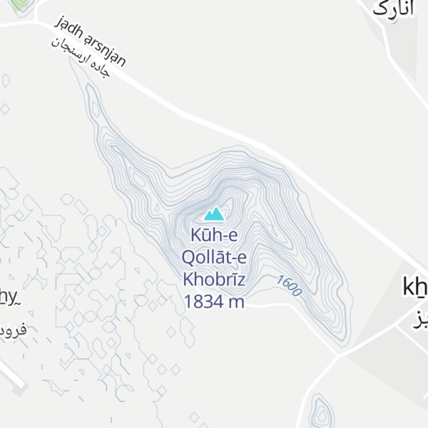 Map of Kūh-e Qollāt-e Khobrīz