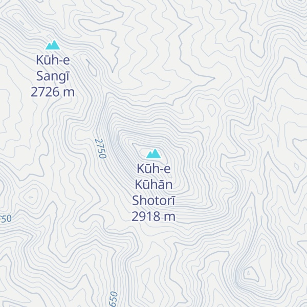 Map of Kūh-e Kūhān Shotorī