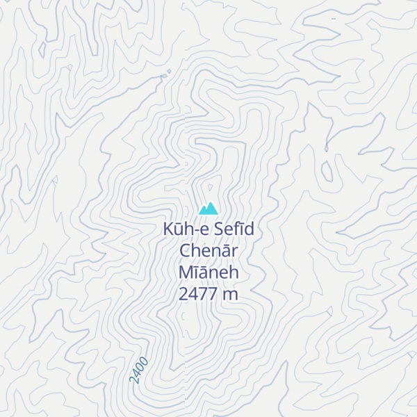 Map of Kūh-e Sefīd Chenār Mīāneh