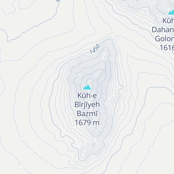 Map of Kūh-e Bīrjīyeh Bazmī