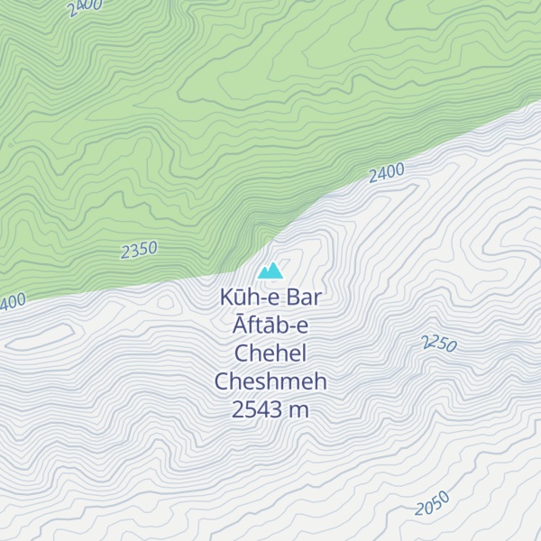 Map of Kūh-e Bar Āftāb-e Chehel Cheshmeh