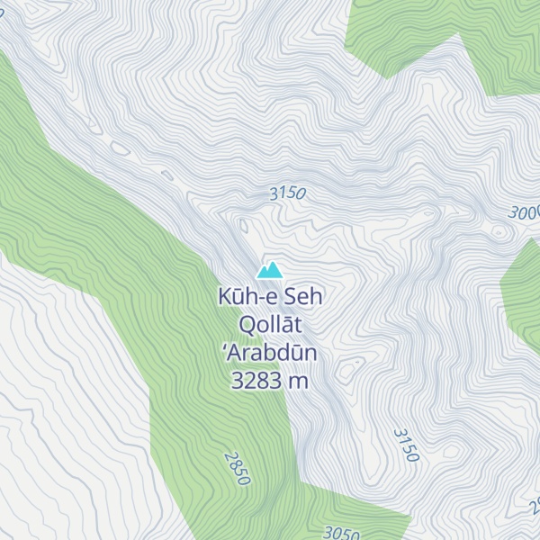Map of Kūh-e Seh Qollāt ‘Arabdūn