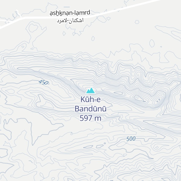 Map of Kūh-e Bandūnū