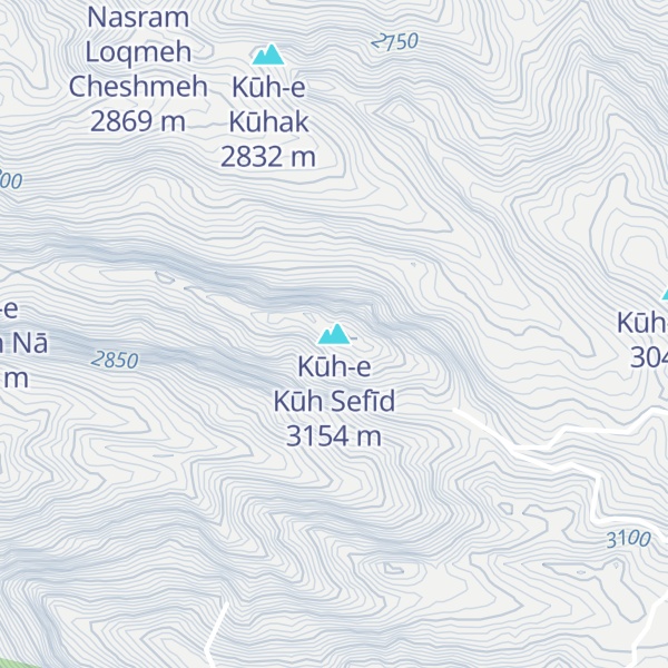 Map of Kūh-e Kūh Sefīd
