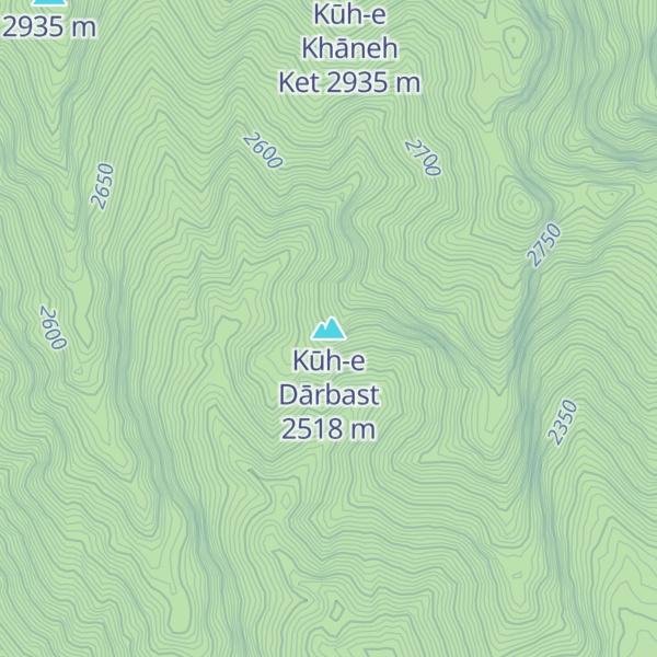 Map of Kūh-e Dārbast