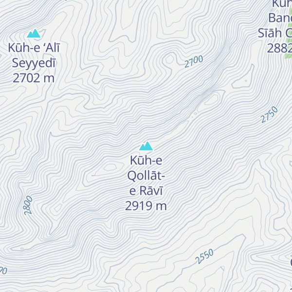 Map of Kūh-e Qollāt-e Rāvī