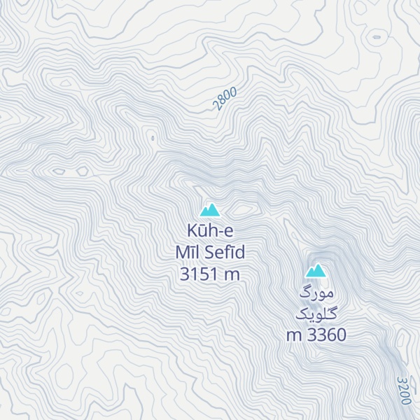 Map of Kūh-e Mīl Sefīd